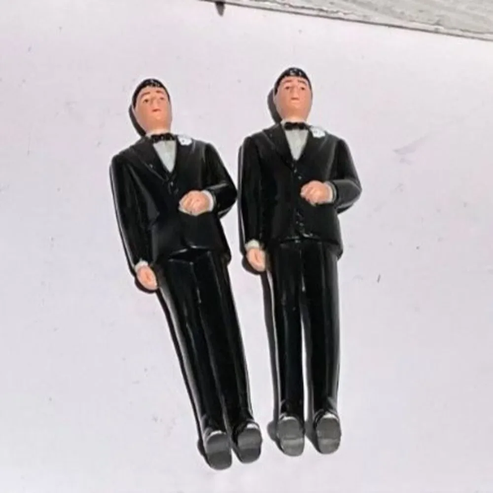 Vintage wedding cake topper 2 grooms gay wedding cake topper